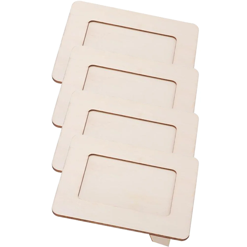 4 шт. DIY деревянная фоторамка пустая для детей рамки незавершенные поделки