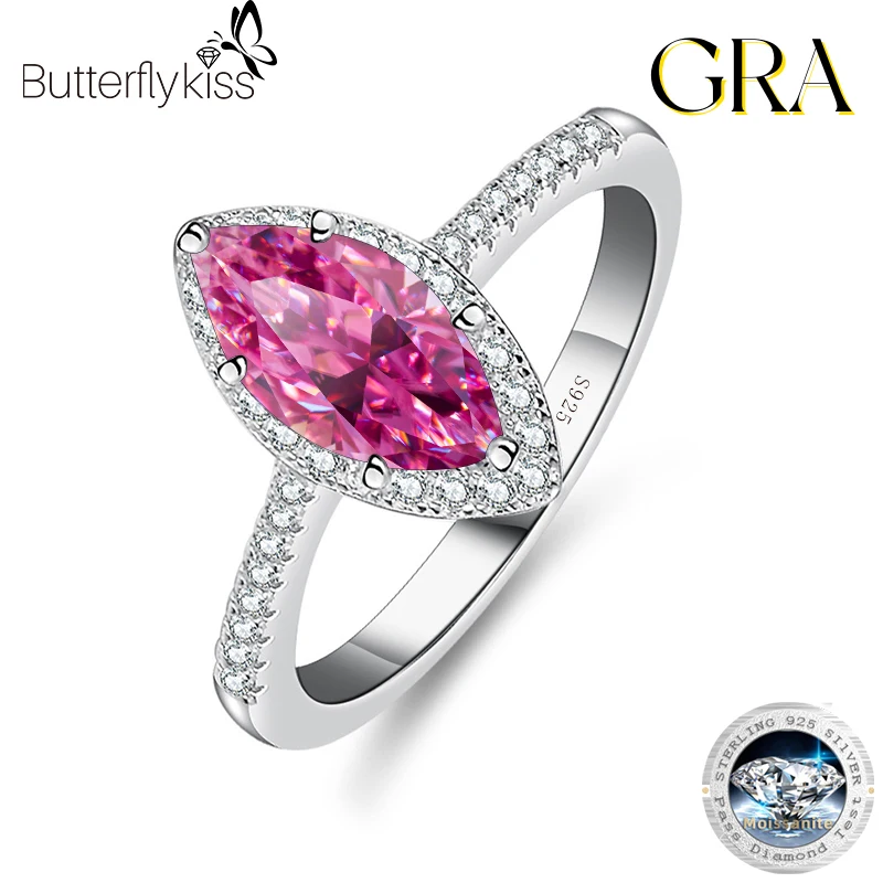 Обручальные кольца из стерлингового серебра 925 пробы с муассанитом и