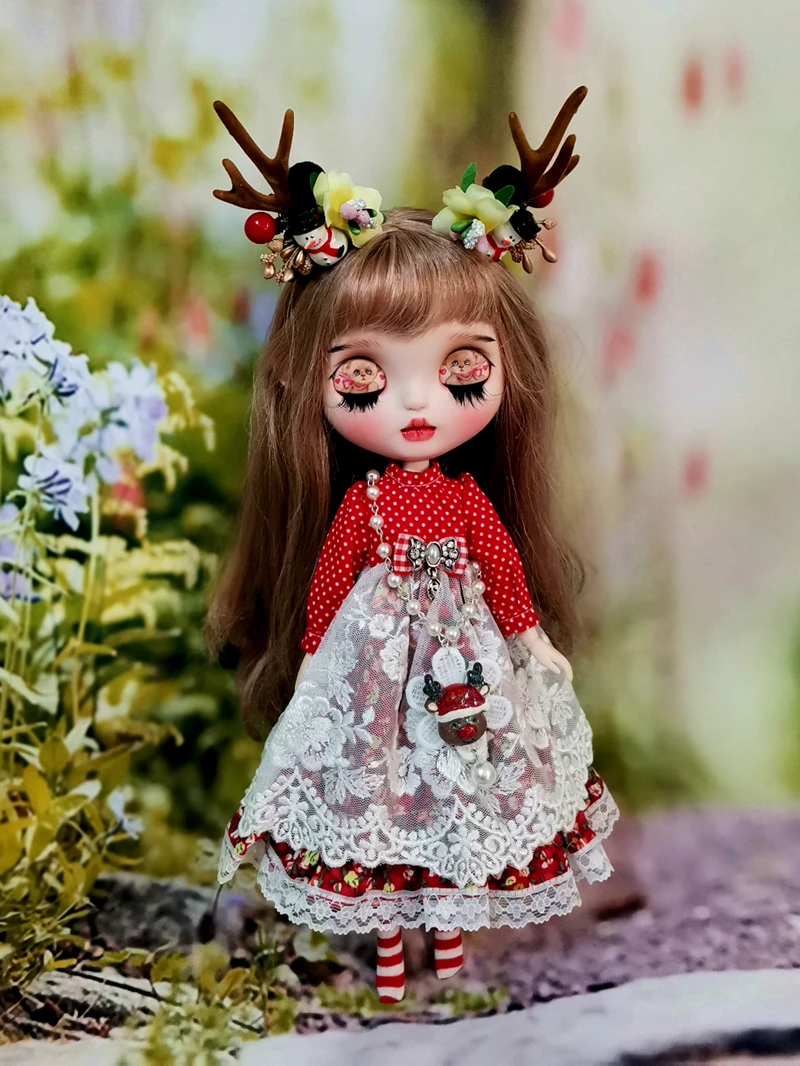 

Женское Красное осеннее красивое платье 1/6, 30 см, ткань для игрушек bjd (подходит для Pullip,Ob24, Licca)