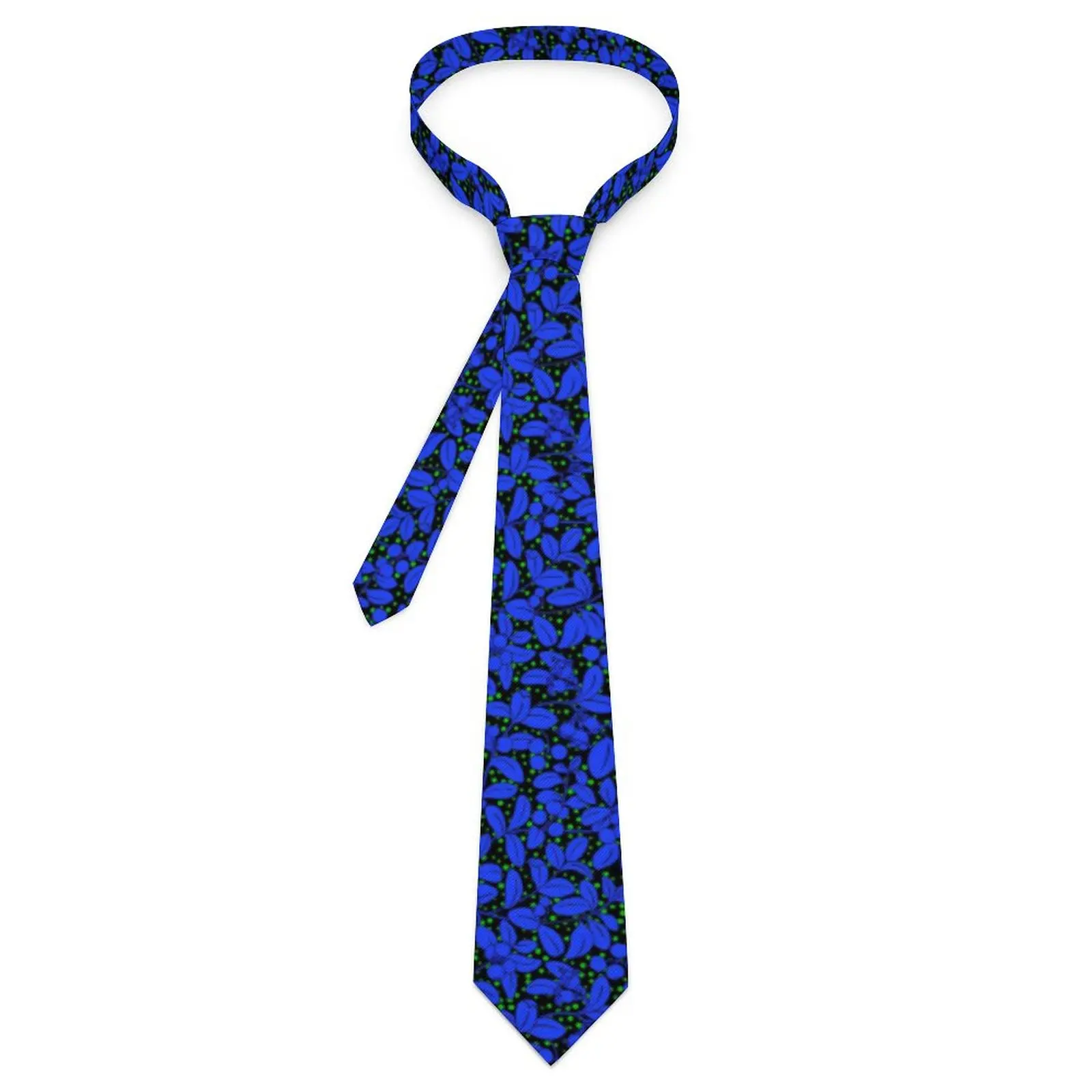 

Галстук с голубым растением, галстук с принтом листьев, деловой галстук для мужчин и женщин, новинка, повседневный галстук с индивидуальным дизайном