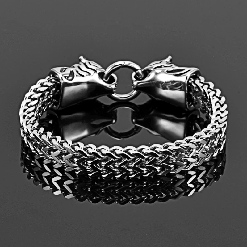 Мужской модный браслет в стиле хип-хоп панк мужской креативный из нержавеющей