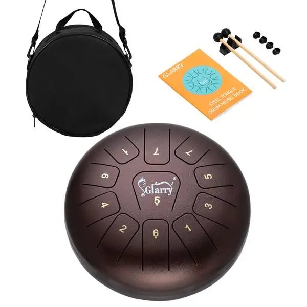 

12" 13-tone Steel Tongue Drum Handpan Drum Empty Drum Portable Drum Black