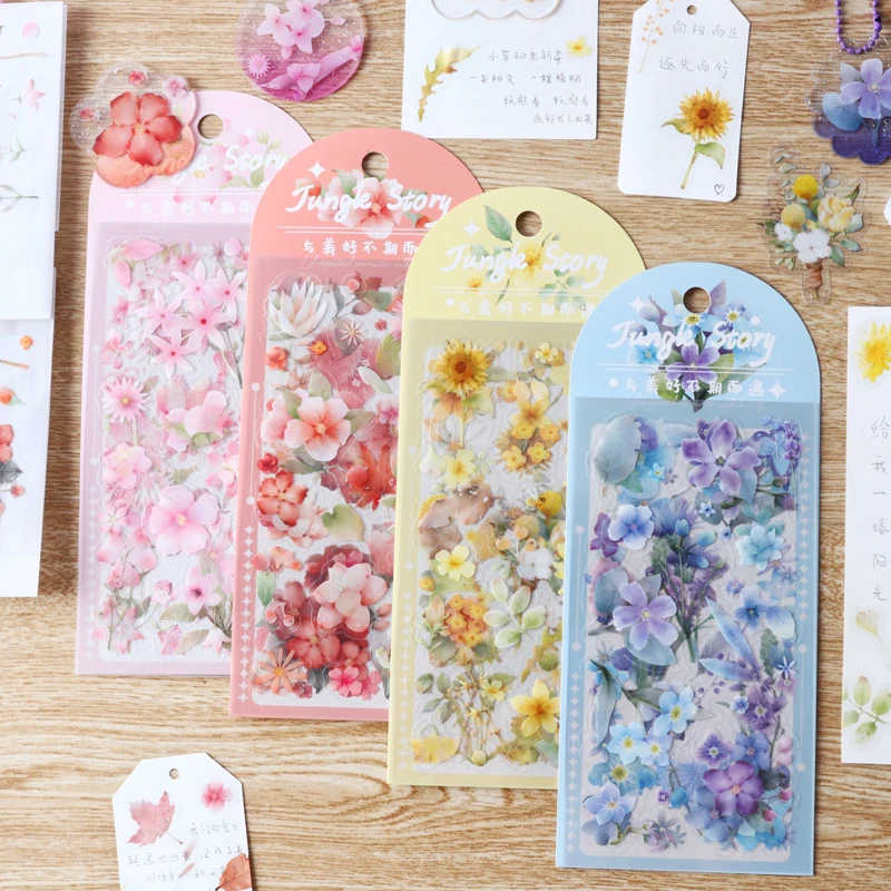 

8packs/LOT jungle story series retro creative decoration DIY PET stickers