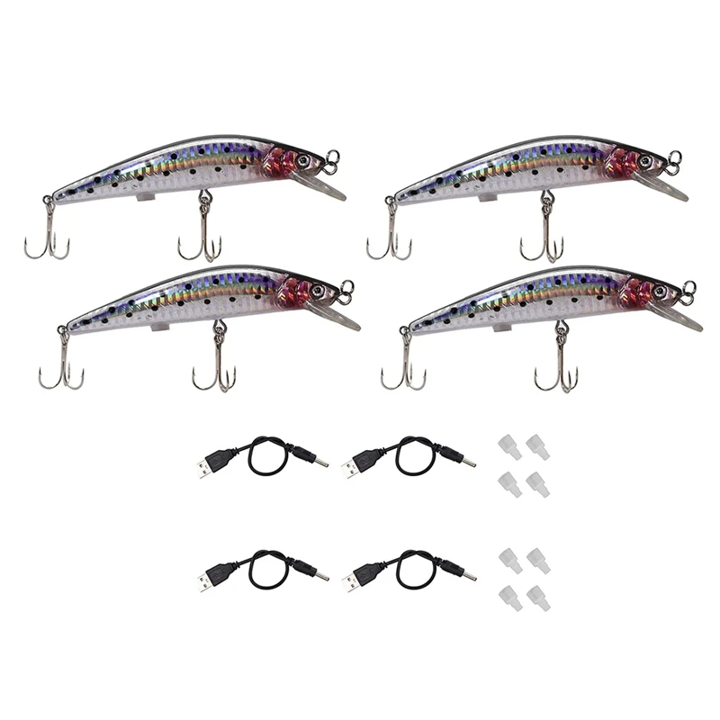 

1Set For Bass Lures Trout Salmon Saltwater Fishing Lure Freshwater Swimbait Bait Vibration LED Light