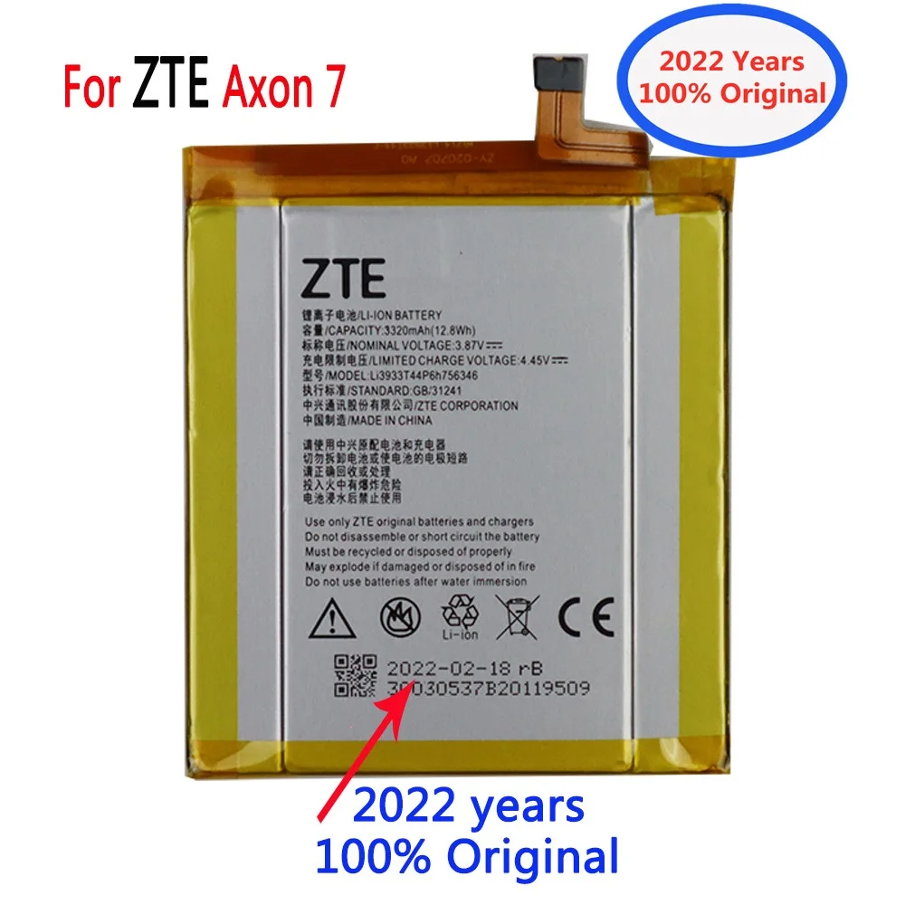 Аккумулятор LI3931T44P8h756346 для ZTE Axon 7 A2017 7S A2018 Grand X4 Z956 Z957 2022 мАч, 100% год, 3320 оригинал