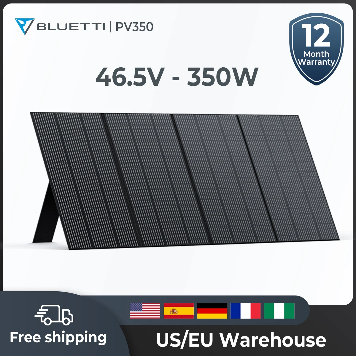 Bluetti PV350 46.5V 350W Portable Solar Panel Foldable Solar Plate For AC200P/AC200MAX/AC300/EB150/EB240/EP500/EP500PRO/AC500