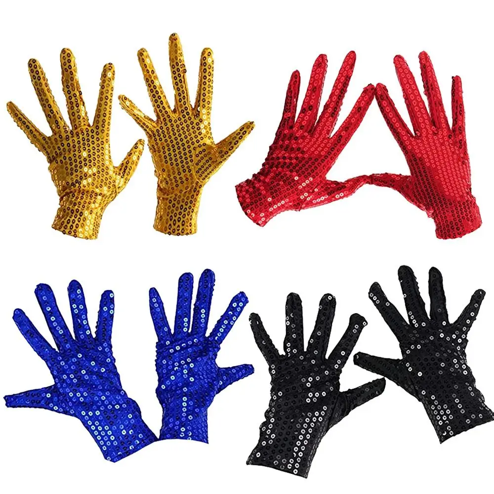 

Fashion Punk Disco Costume Belly Iatin Dancing Performance Mittens Shining Sequins Gloves Club Handwear Dancing Gloves