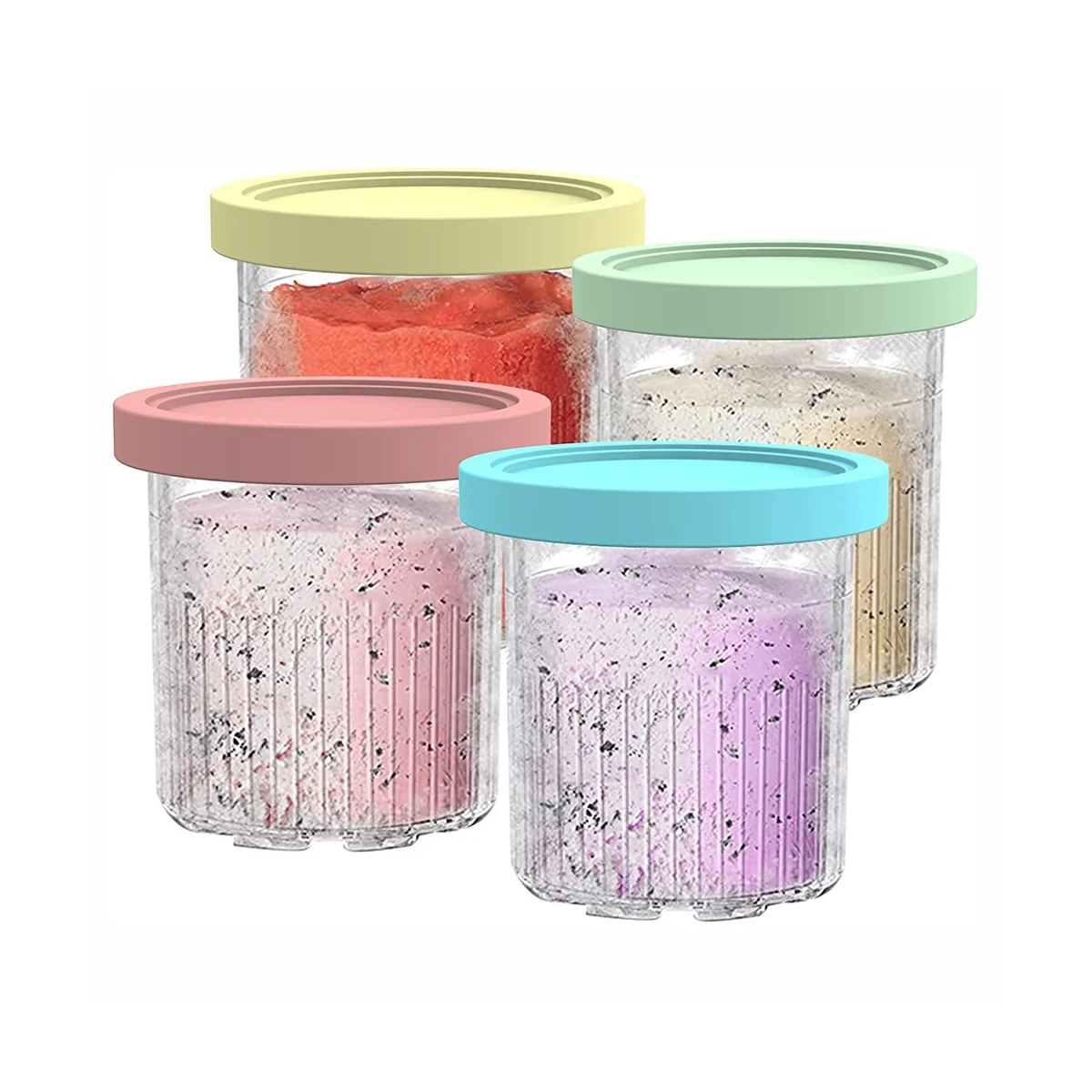 

4PCS Replacement for Ninja NC500 NC501 Series Ice Cream Maker Creami Pints and Lids