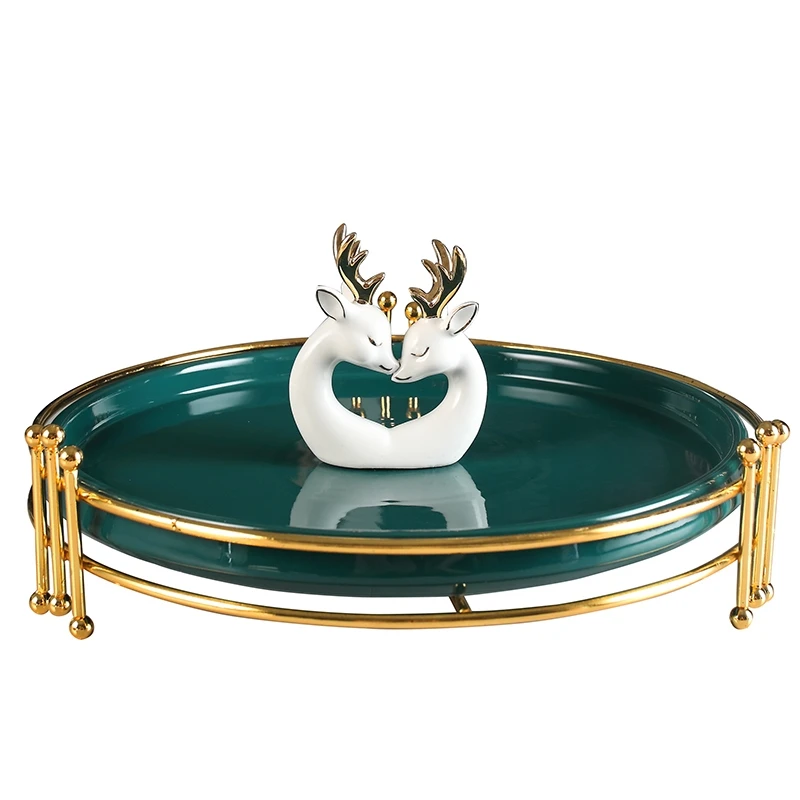 Зеленое керамическое кольцо тарелка Frutas Decorativas Lujosas подносы декоративная миска с