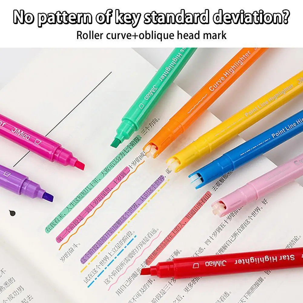 

8-color Flower-shaped Outline Pen Creative Flower-shaped Society Double-headed Pen Collection Hand Pen Curve Account Marker B1J8