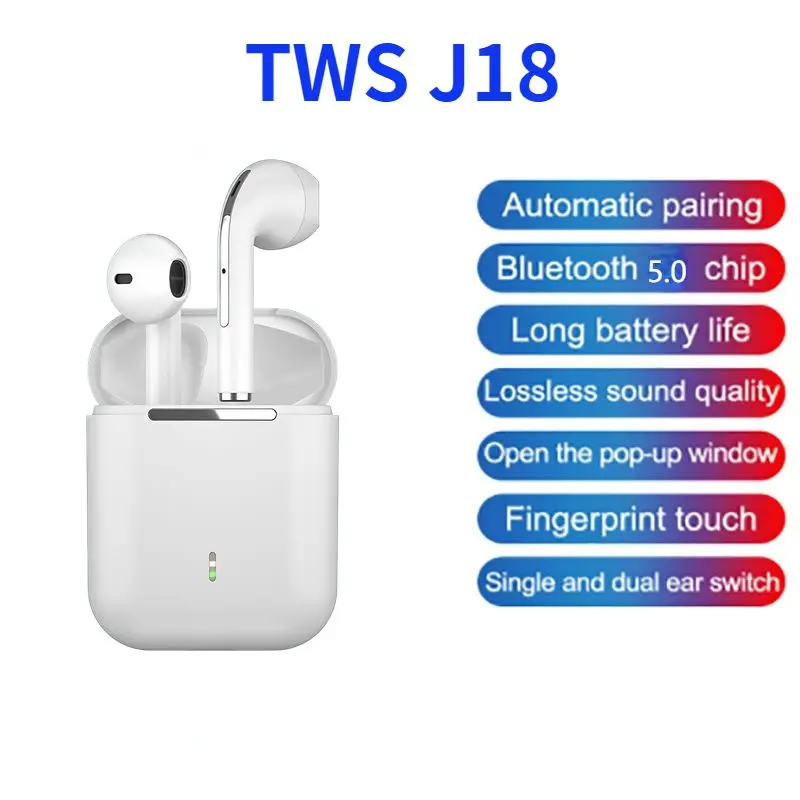 

J18 TWS Wireless Earphones Fone Bluetooth Headphones Gamers Headset With Microphone Music Earbuds Handsfree In Ear Auriculares