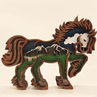 new wood carving animal crafts creative holiday home desktop decorations multi layer carving wooden ornaments