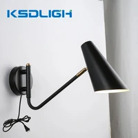 modern swing arm wall lamp with switch e27 industrial sconce bedroom bedside reading bracket light adjustable vintage wall lamps