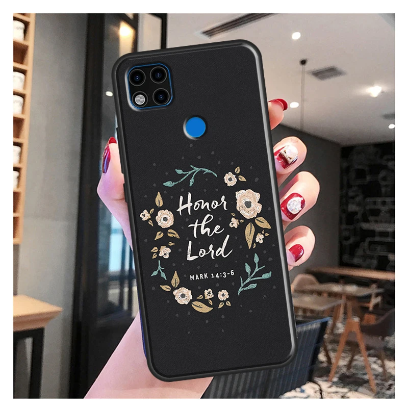 Мягкий чехол с цитатой из Библии для Xiaomi Redmi Note 11 Pro 10 9 10S 9S 8T 9A 9C 9T