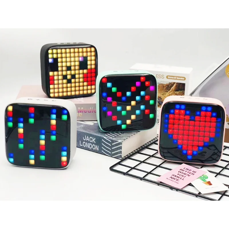 

LED Night Light with Pixel Wireless Bluetooth Speaker Wireless Portable Light for Home Bedroom Holiday Gift Decoration