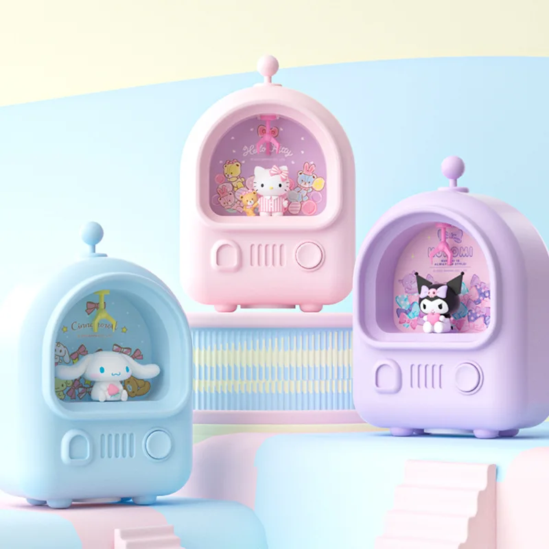 

Kawaii Sanrio Kuromi Cinnamoroll, копилка с подсветильник кой, кран, машина, мультфильм, детская, экономящая деньги, ночная подсветка для хранения, подарок для девочки
