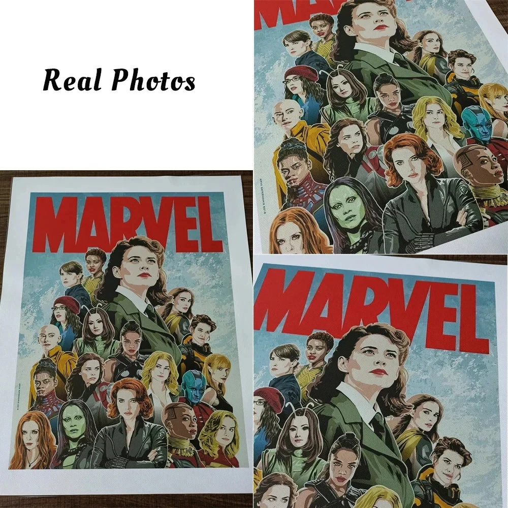 MINISO женщины Marvel Мстители холст стена искусство Рисование фигурки супергероя