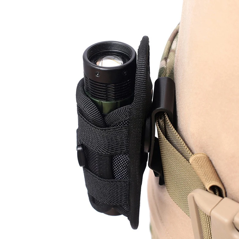 1pc Tactical Flashlight Bag 360 Degree Holster Swivel Flashlight Case Belt Flashlight Bag