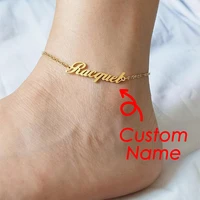 kaifanxi personalized name anklet for women 316l stainless steel anklet in personalized letters gift dropshipping support