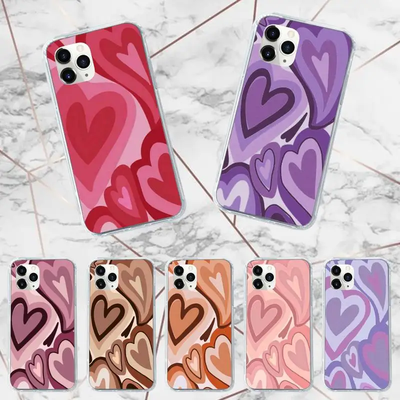 

love coffee circle Phone Case Transparent soft For iphone 11 13 12 14 x xs xr pro max mini plus