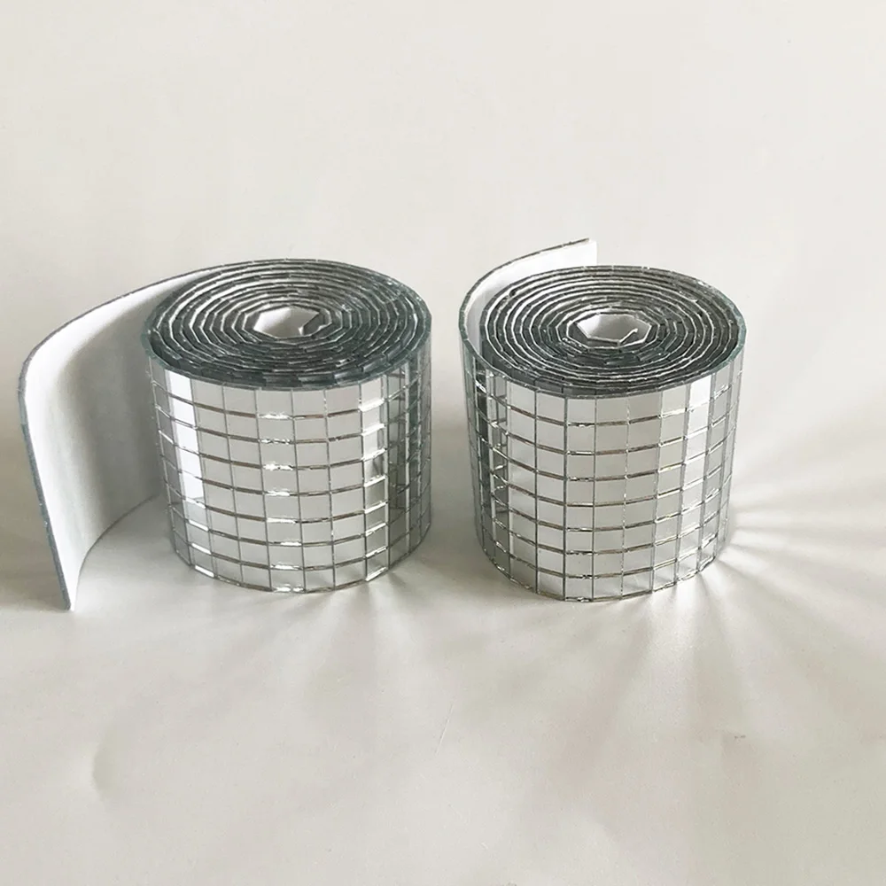 

2928 PCS 5x5 mm Disco Birthday Decor Self Adhesive Mini Square Glass Tiles DIY Mirrors Mosaic Disco Ball Card Making Art Collage