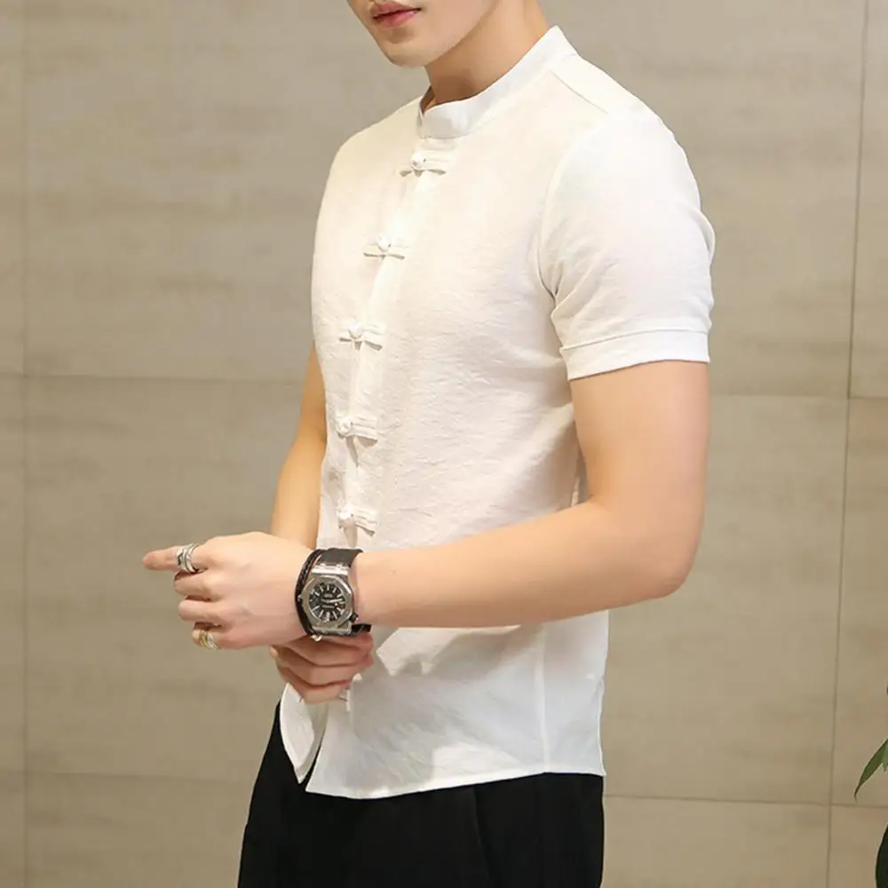

Traditional Chinese Tang Suit Men Plus Size Summer Short Sleeve Kung Fu Uniform chemise ete homme одежда для мужчины 2020