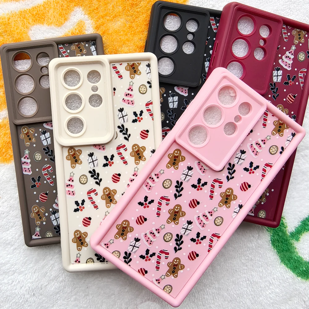 Чехол для телефона с милым принтом Merry Christmas Samsung Galaxy S25 Plus S24 S23 S22 S21 Ultra S24FE мягкий
