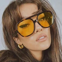 fashion oversized goggle sunglasses womens vintage retro orange yellow lens personality shade sun glasses wholesale uv400 2022