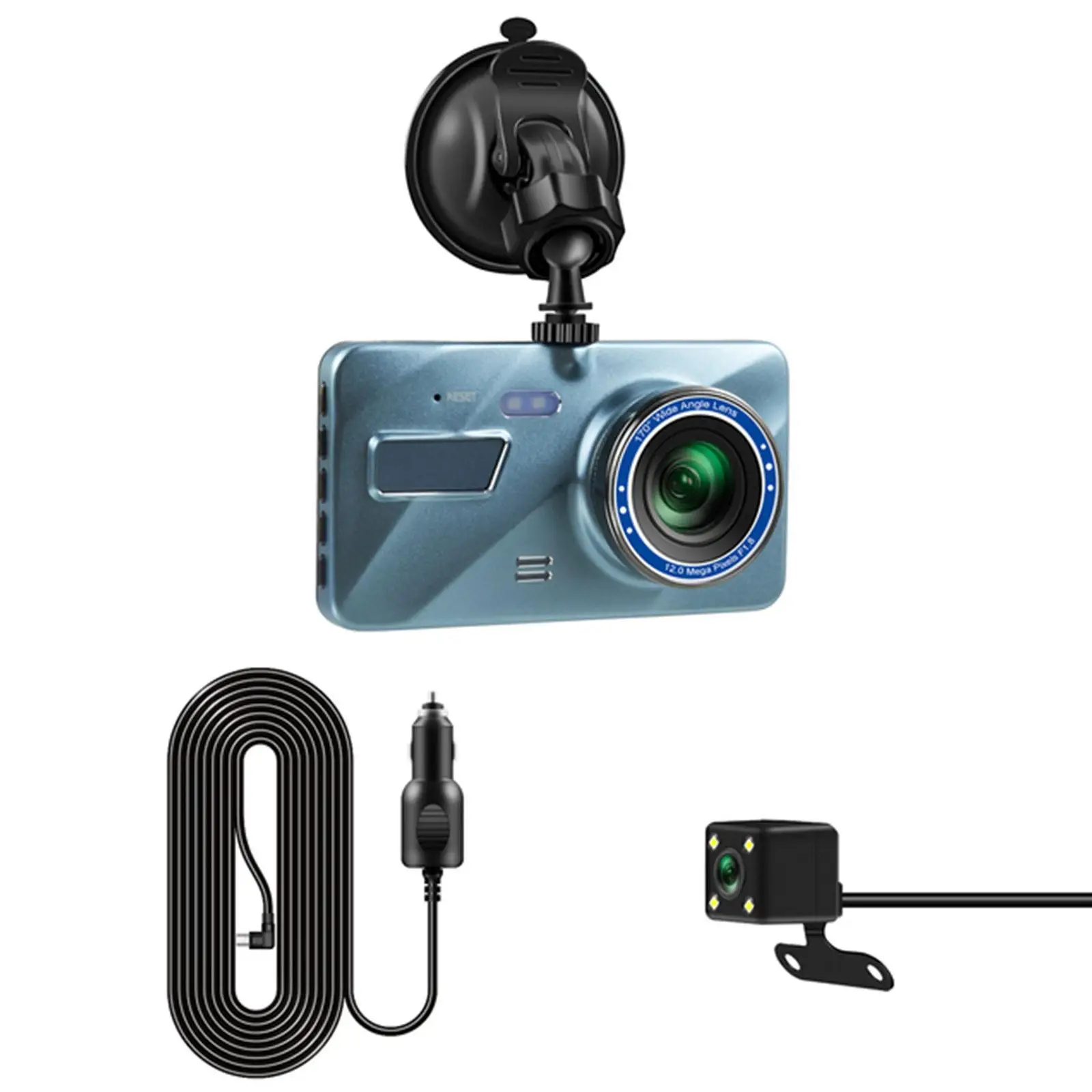 

24H Dash Cam Black Box In Car DVR Camera Video Recorder Rear View Dual Lens HD Cycle Recording Video Mirror Recorder Black Box
