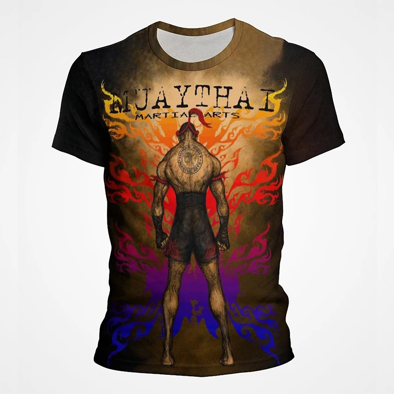 

New Muay Thai 3D Printed T-shirt For Men Cool Fashion T Shirt Clothes Summer Outdoor Leisure Short Sleeve Tee Shirts Kids Tops