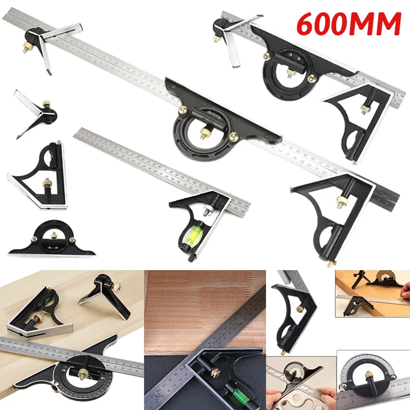 

Регулируемая линейка для измерения квадратных углов, 300/600 мм