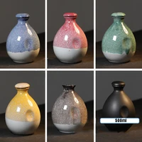 500ml sake distribution wine pot liquor warmer household ceramic bottle barware flagon small stoup single pot with ceramic cover