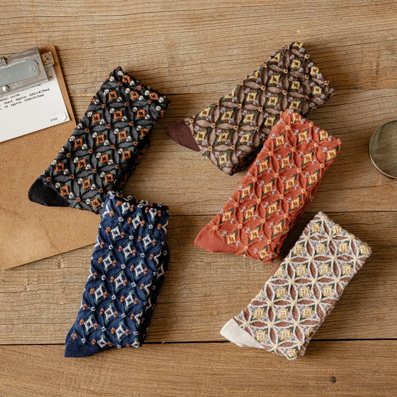 

Носки женские в клетку, хлопковые яркие стандартные высокие носки, модные дамские, на весну-осень