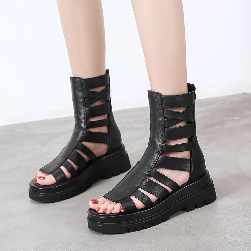 

Женские босоножки на нескользящей подошве, черные босоножки на молнии, на каблуке 2022 см, Размеры 35-39, для лета, 5,5