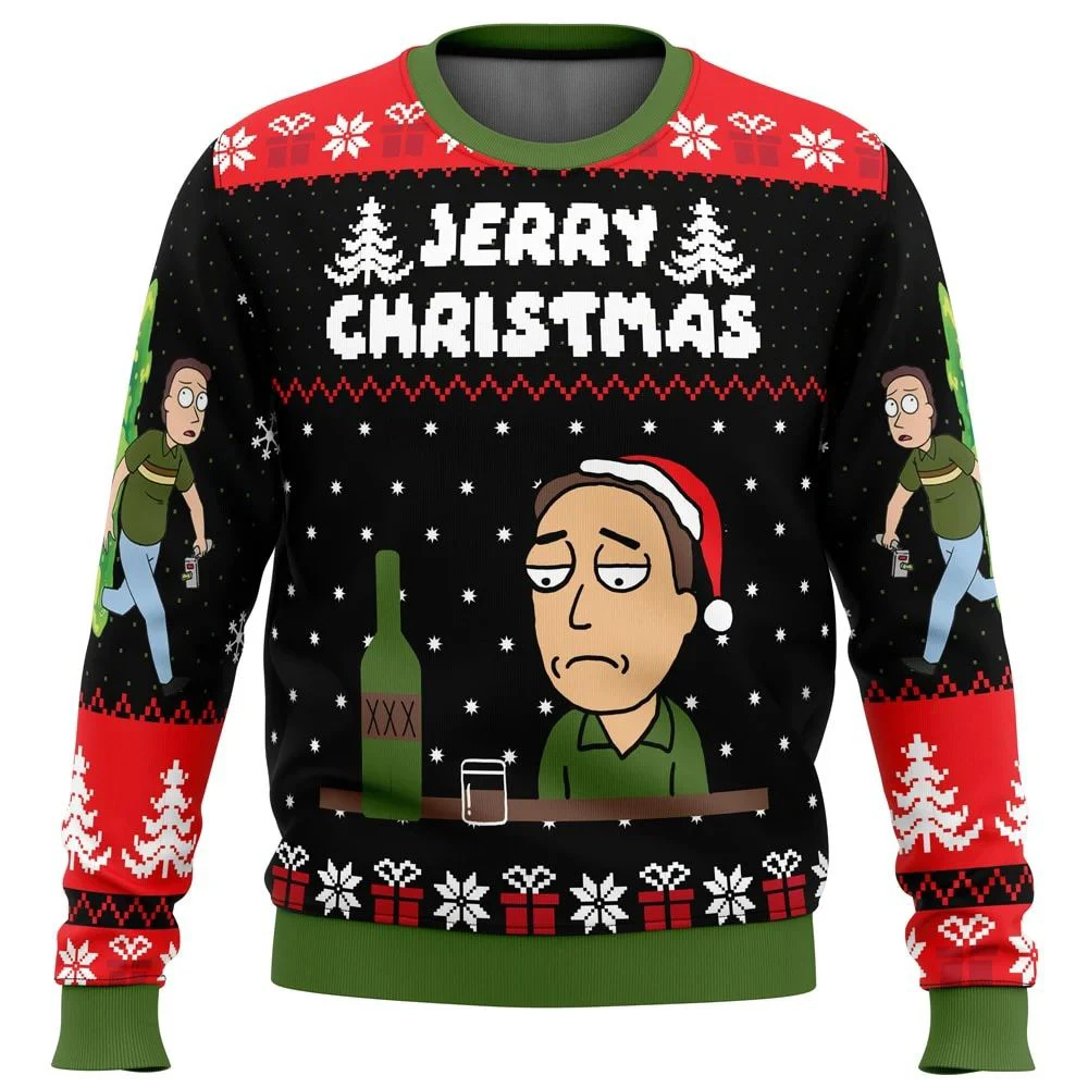 

Pickle Rick Ugly Christmas Sweater Christmas Sweater Gift Santa Claus Pullover Men 3D Sweatshirt And Top Autumn And Winterclothi