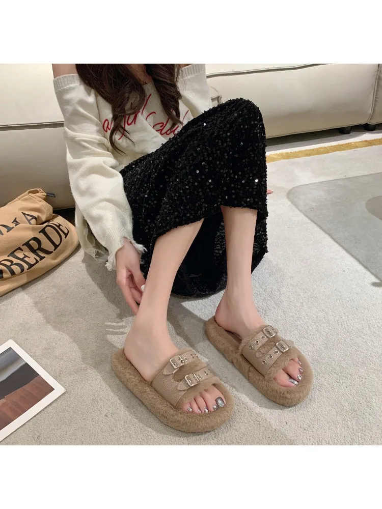 Women Men's Pillow Flat Comfort Mule Unisex Brown Cloth Thick Sole  Lightweight Slippers 2023 Female Slip On Slides Shoes 35-45 - AliExpress