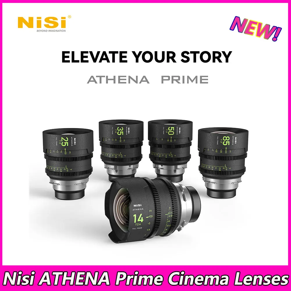 

Nisi ATHENA Prime Cinema Lenses 14mm T2.4 25mm 35mm 50mm 85mm T1.9 Full-frame Lens For ARRI PL Canon RF Sony E Mount Cameras New