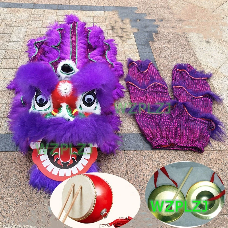 Классический 14-дюймовый танцевальный костюм льва гонг-барабан тарелки штаны