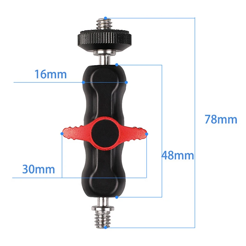 1PC Double Ball Head Shoe Mount Adapter Magic Arm 1/4" Screw Portable GPS Phone LCD Monitor DV Video Light Stand | Электроника