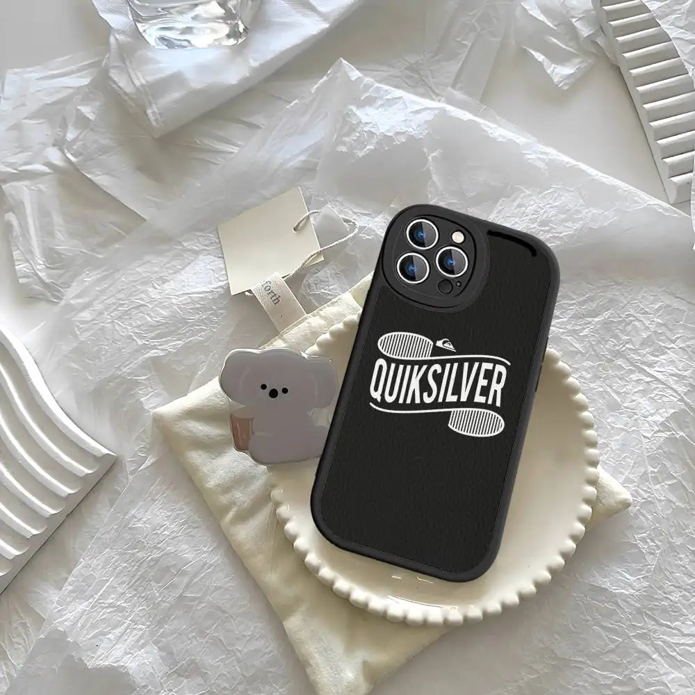 Фото Чехол для телефона Q-QuiksilverS LOGO для IPhone 16 15 14 13 12 11 Pro Max Plus, кожаный мягкий чехол №5