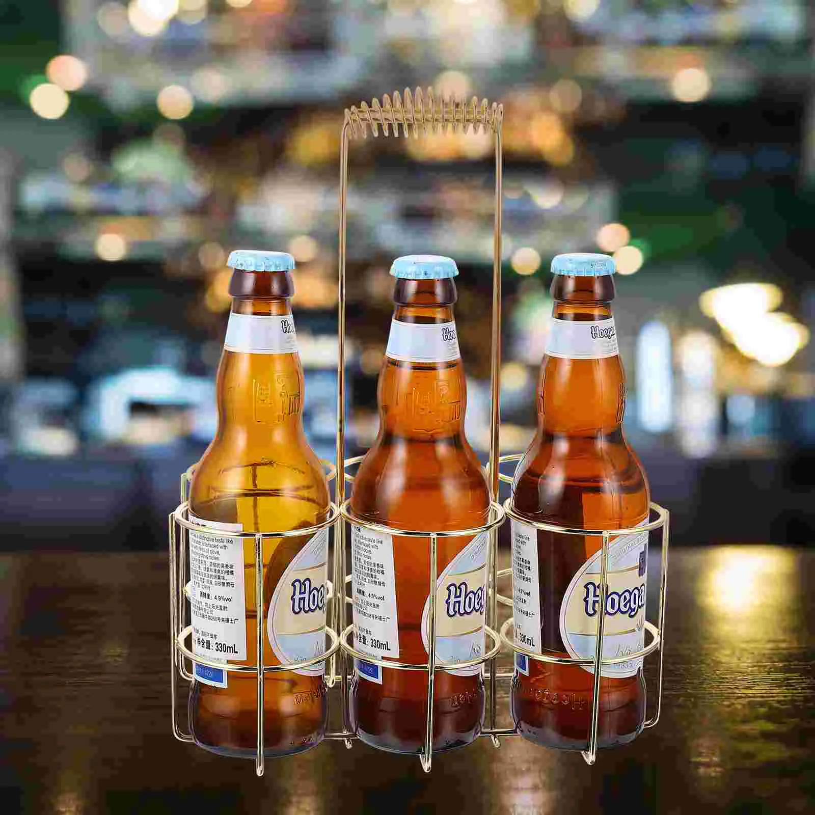 

Bottle Beer Carriercaddy Holder Basket Rack Metal Drink Beverage Organizerstorage Crate Holding Shelf Delivery Champagne Handle