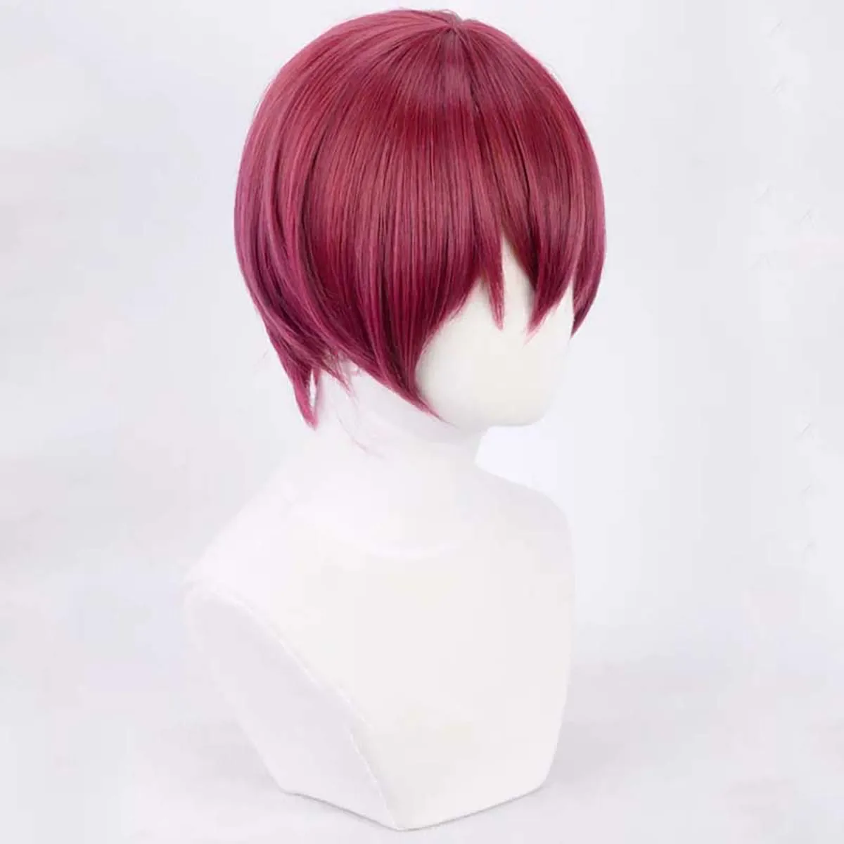 Фото Мужской парик для косплея в стиле аниме IDOLiSH7 Inumaru Toma, короткий, винно-красный, термостойкий, из синтетических волос №5