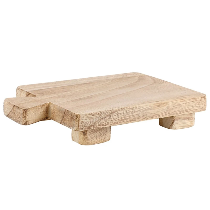 

Rectangle Wood Pedestal With Handle, Small, For Bathroom Wooden Soap Tray Base