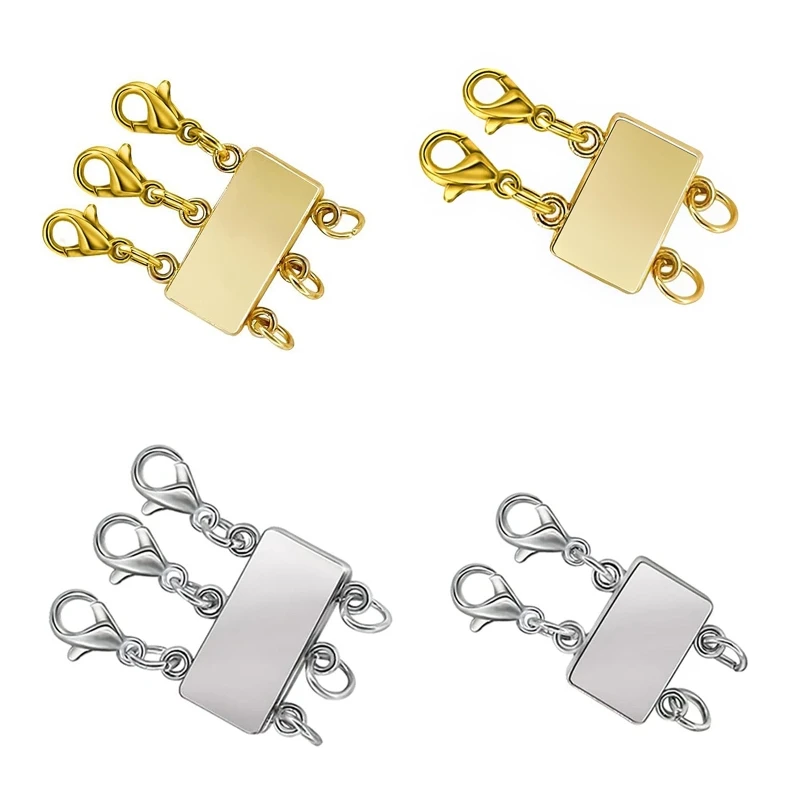 

Gold Silver Multiple Strand Jewelry Necklace Closure Stacker Converter Clasp