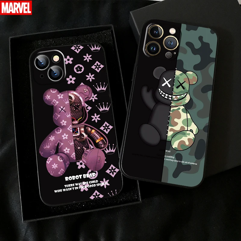 

Luxury Trend Fashion Bear For Apple iPhone 11 12 13 Pro Max 12 13 Mini X XR XS Max SE 6 6S 7 8 Plus Phone Case Coque TPU