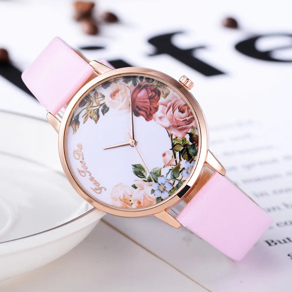 

Роскошные часы для женщин, модные кварцевые наручные часы с кожаным ремешком, аналоговые круглые электронные наручные часы, элегантные женские часы