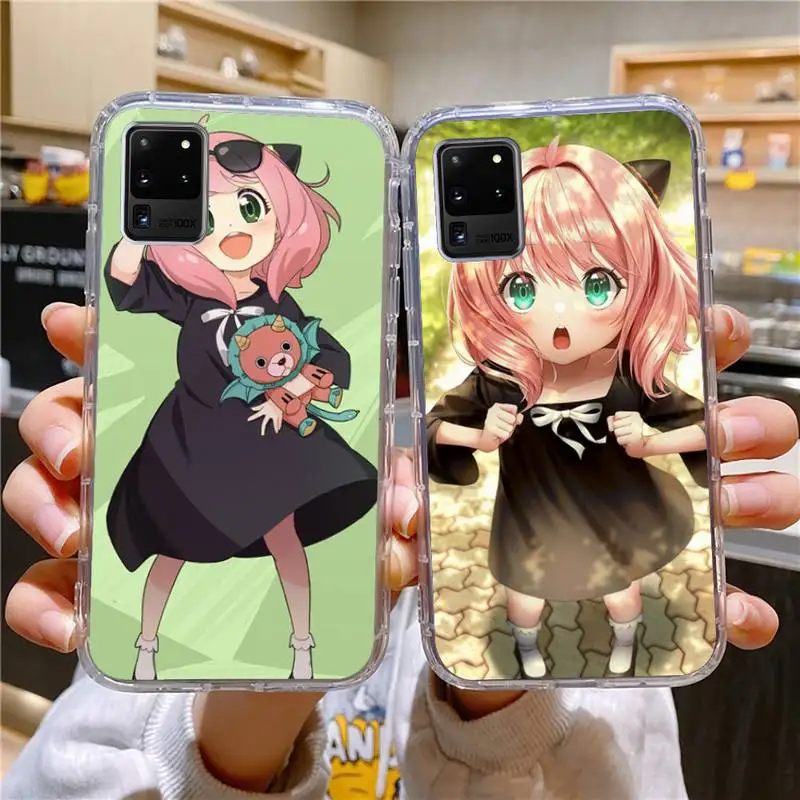 

S-Spy×Family Anya Phone Case For Samsung Galaxy S10 S10e A70 Edge S22 S23 Plus Ultra Note10 Transparent Cove