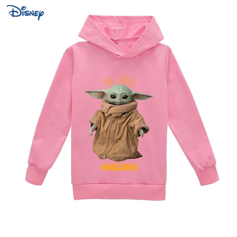 

Disney Yoda Baby Girl Boy Cotton Hoodie Spring Autumn Infant Toddler Pullover Cartoon Print Long Sleeve Top Baby Clothes 2-16Y