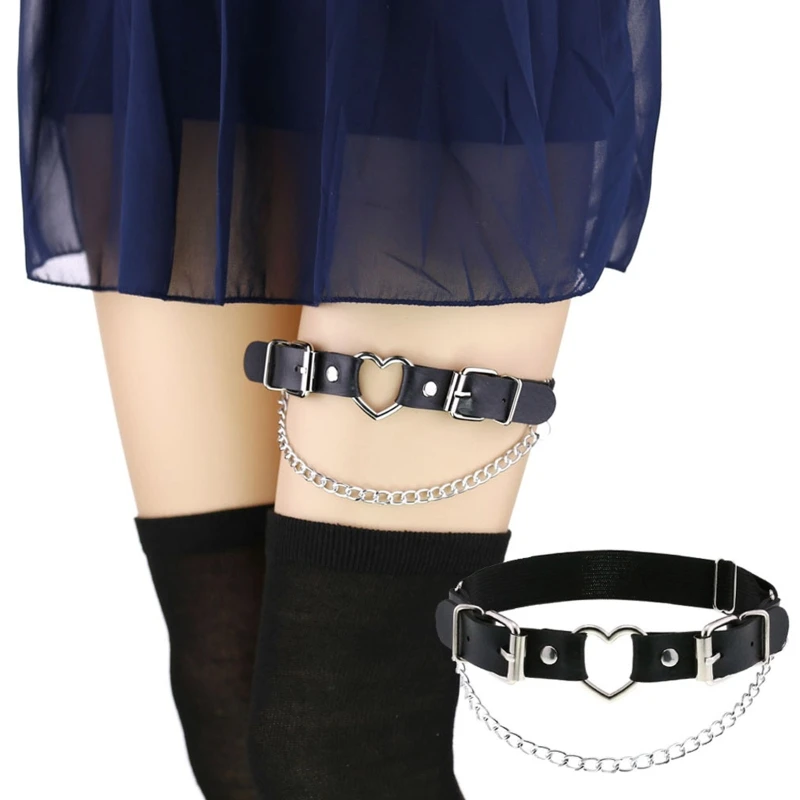

Эластичный женский ремень с украшением в виде сердца, Готическая цепочка на бедро