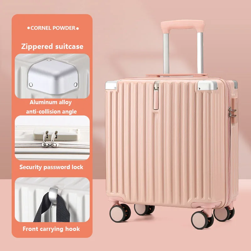 Fashion High Beauty Hook Suitcase 16/18 Inch Aluminum Frame Password Universal Wheel Suitcase